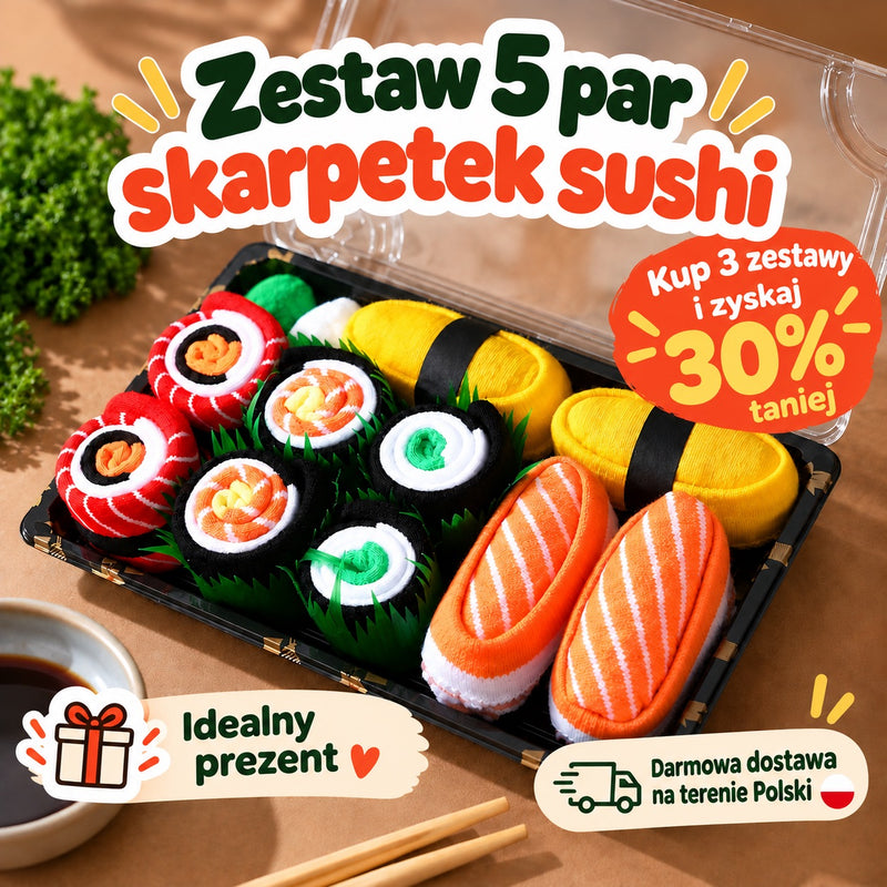 Skarpetki Eazypeasy Sushi, 5 par