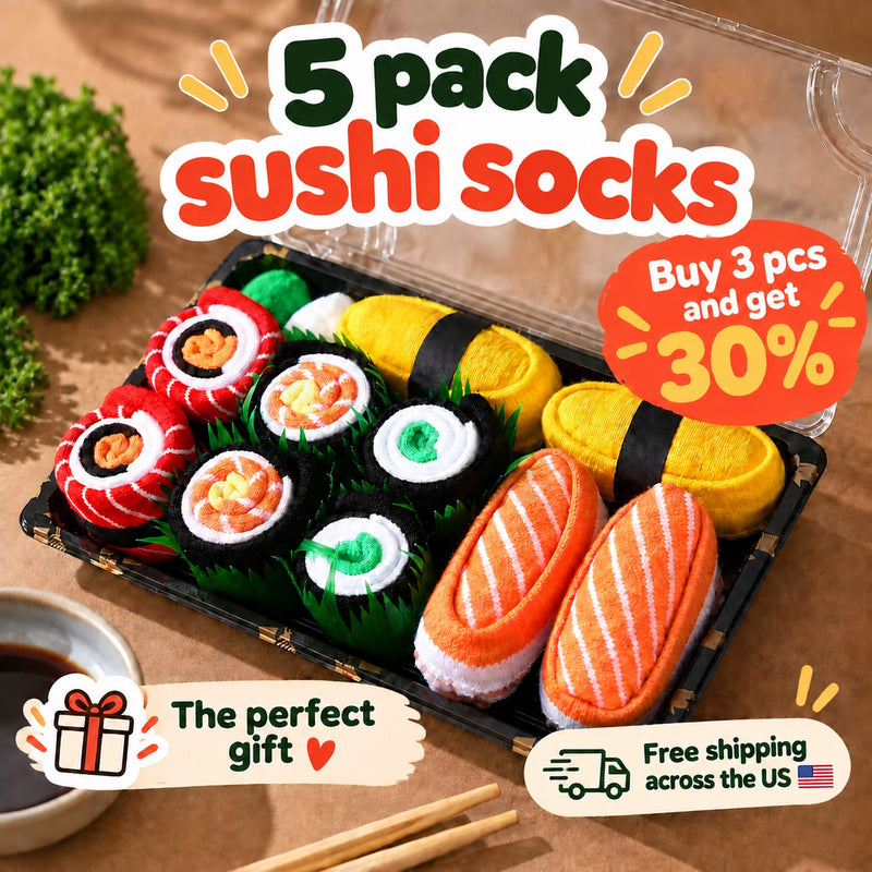 Eazypeasy Sushi Socks, 5 pairs